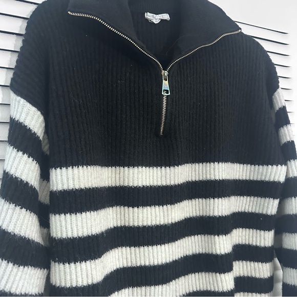 Sage Black and White Striped Women's Sweater - Picture 5 of 6